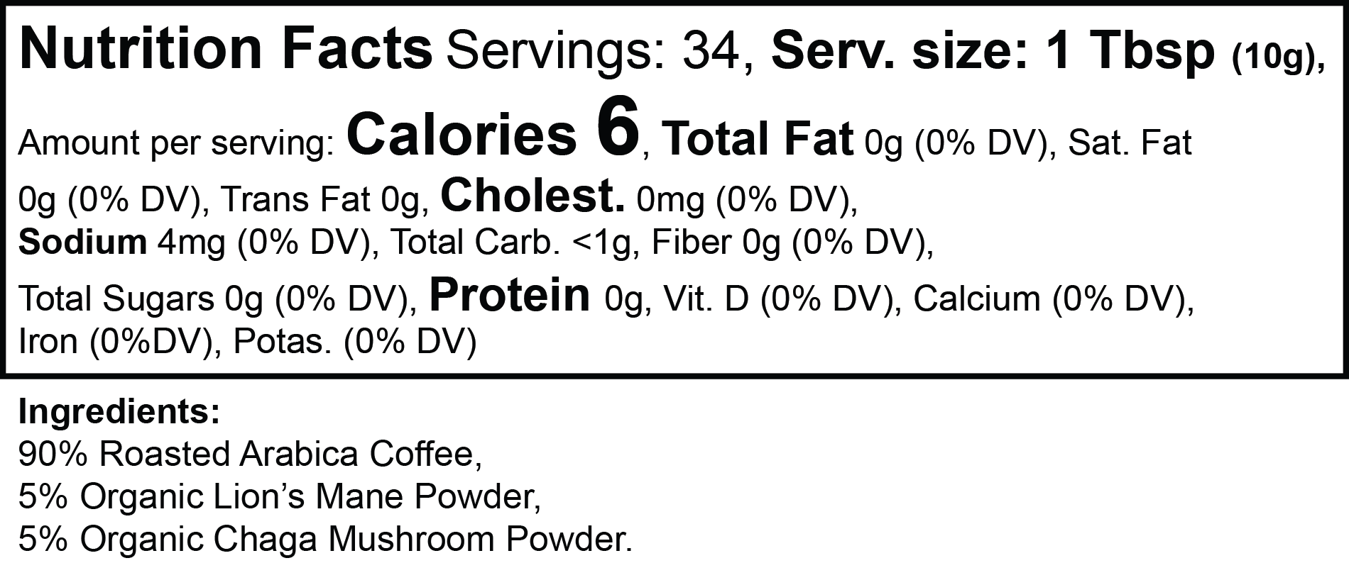Vitality Mushroom Coffee (Medium Roast)