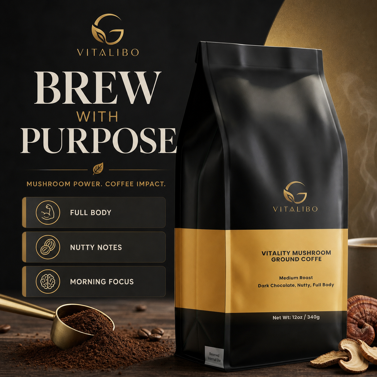 Vitality Mushroom Ground Coffee
